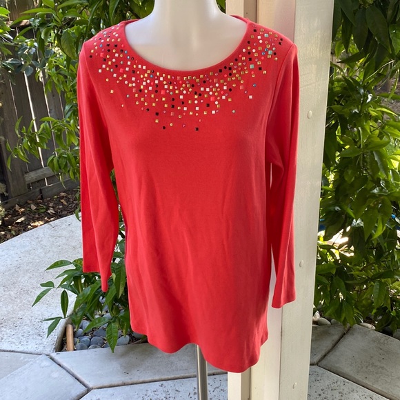RAFAELLA Embellished Long Sleeve Tee - Picture 9 of 9